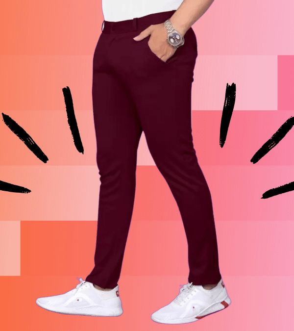     			micotti Slim Flat Men's Chinos - Maroon ( Pack of 1 )