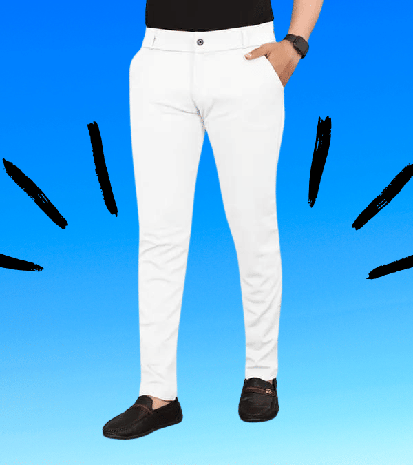     			micotti Slim Flat Men's Chinos - White ( Pack of 1 )