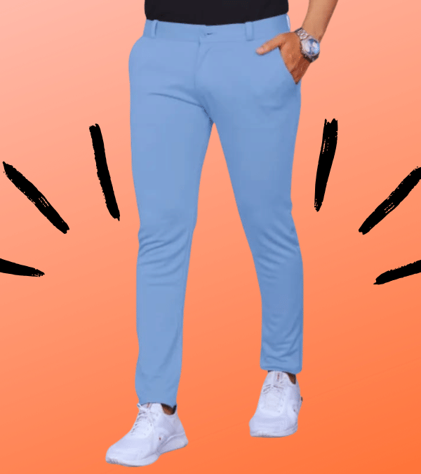     			micotti Slim Flat Men's Chinos - Light Blue ( Pack of 1 )