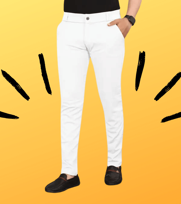     			micotti Slim Flat Men's Chinos - White ( Pack of 1 )