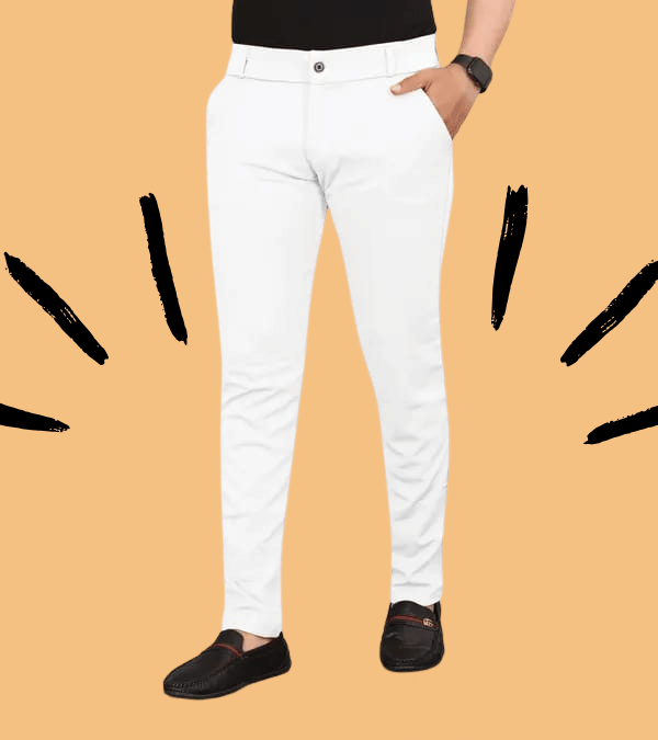     			micotti Slim Flat Men's Chinos - White ( Pack of 1 )
