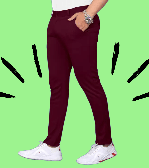     			micotti Slim Flat Men's Chinos - Maroon ( Pack of 1 )