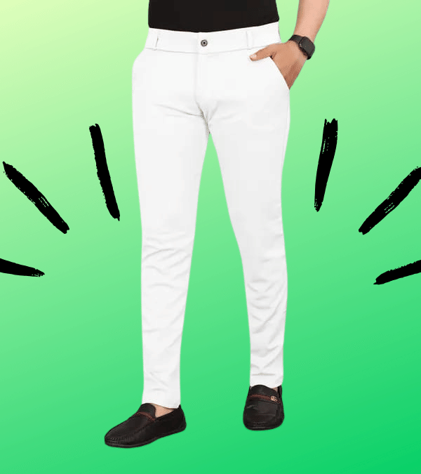     			micotti Slim Flat Men's Chinos - White ( Pack of 1 )