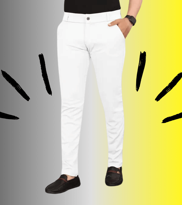     			micotti Slim Flat Men's Chinos - White ( Pack of 1 )