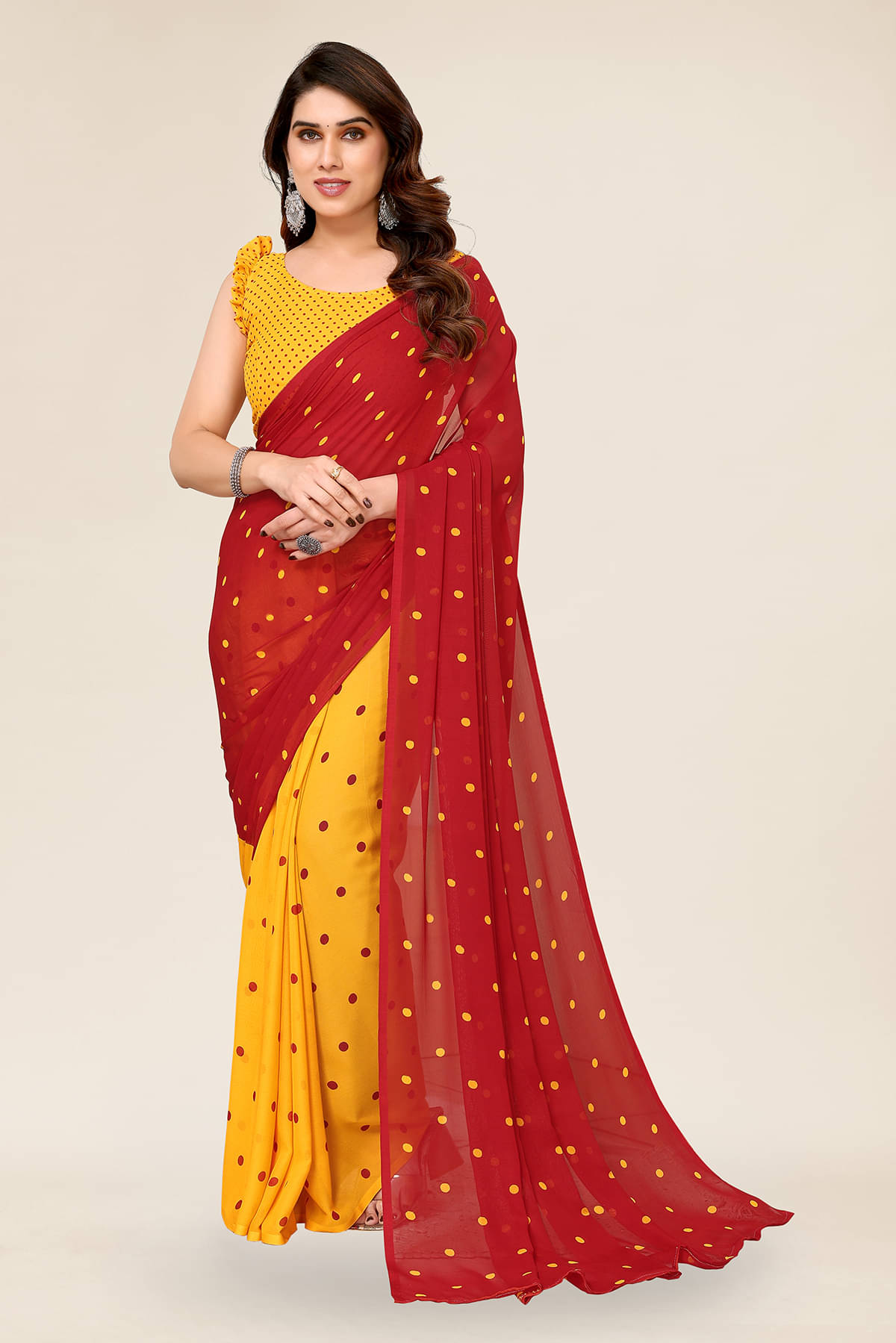 ANAND SAREES Georgette Printed Chanderi saree With Unstitched Blouse Piece ( Maroon ) ANAND SAREES Georgette Printed Chanderi saree With Unstitched Blouse Piece ( Maroon )