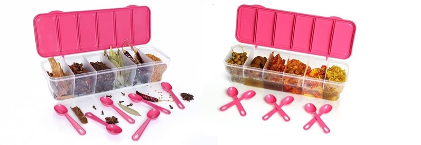     			Analog Kitchenware Dal/Spice/Pickle Plastic Pink Multi-Purpose Container ( Set of 2 )