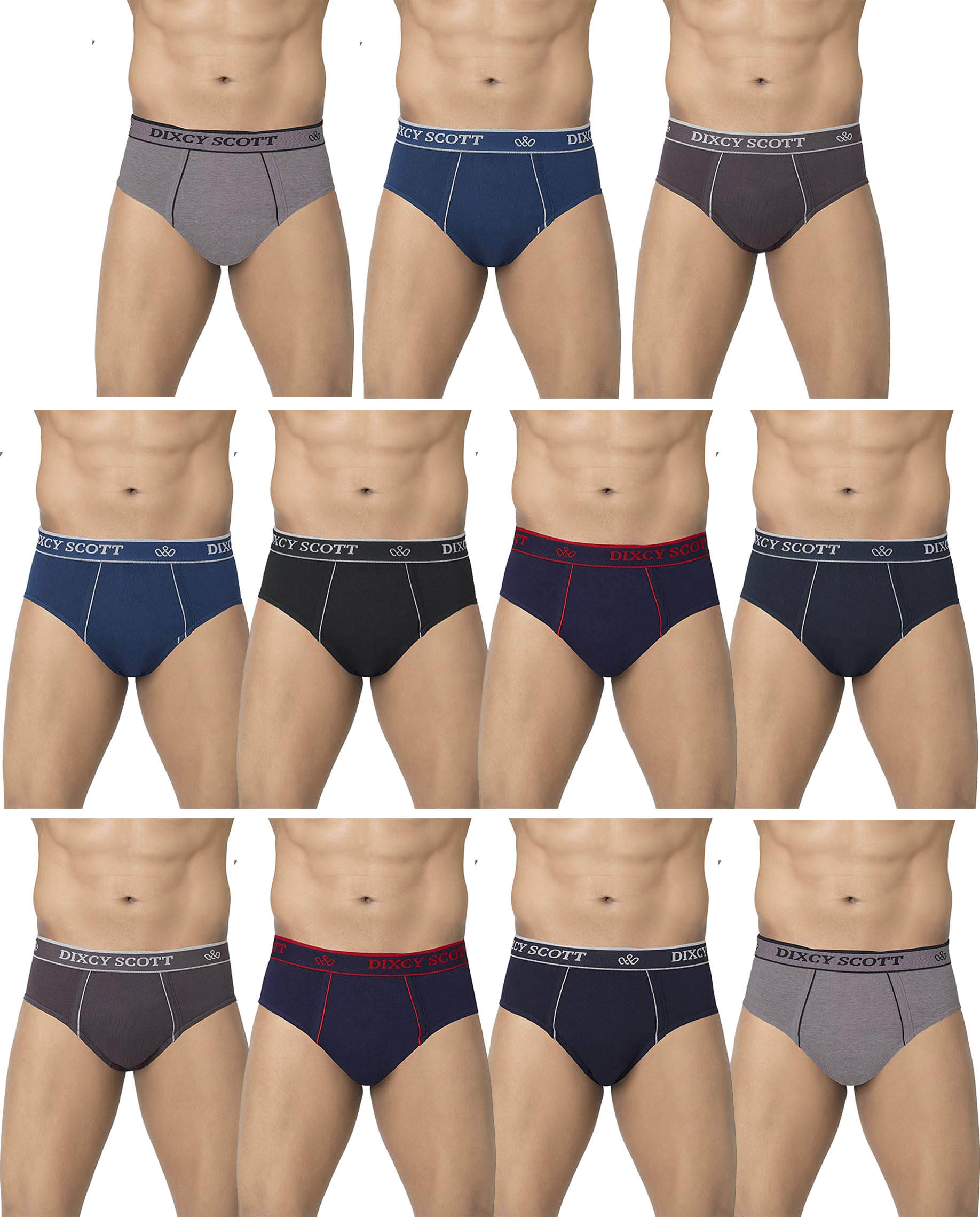 Dixcy Scott Pack of 11 Cotton Briefs For Men's ( Multicolor ) Dixcy Scott Pack of 11 Cotton Briefs For Men's ( Multicolor )