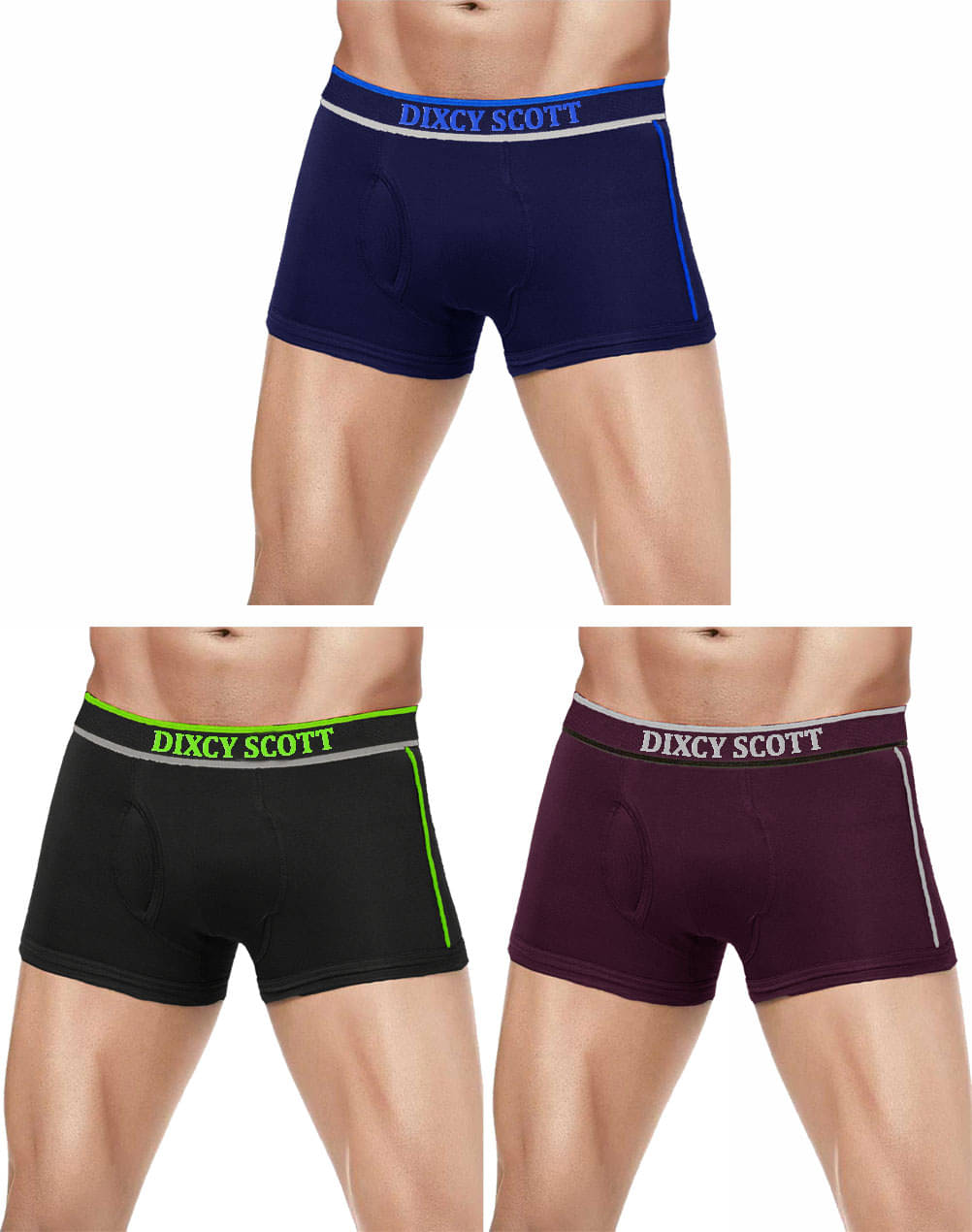 Dixcy Scott Pack of 3 Cotton Trunks For Men's ( Multicolor ) Dixcy Scott Pack of 3 Cotton Trunks For Men's ( Multicolor )