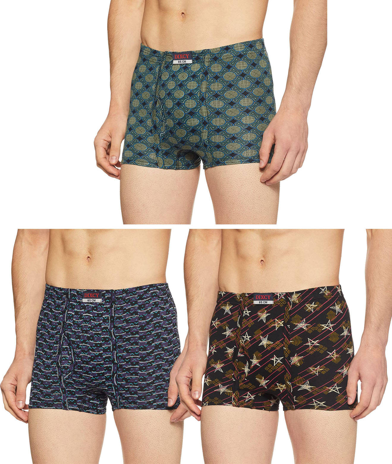 Dixcy Scott Pack of 3 Cotton Trunks For Men's ( Multicolor ) Dixcy Scott Pack of 3 Cotton Trunks For Men's ( Multicolor )