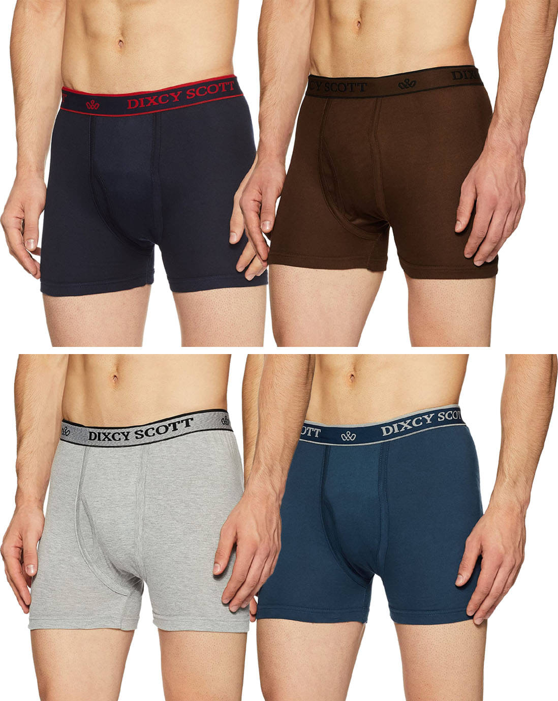     			Dixcy Scott Pack of 4 Cotton Trunks For Men's ( Multicolor )
