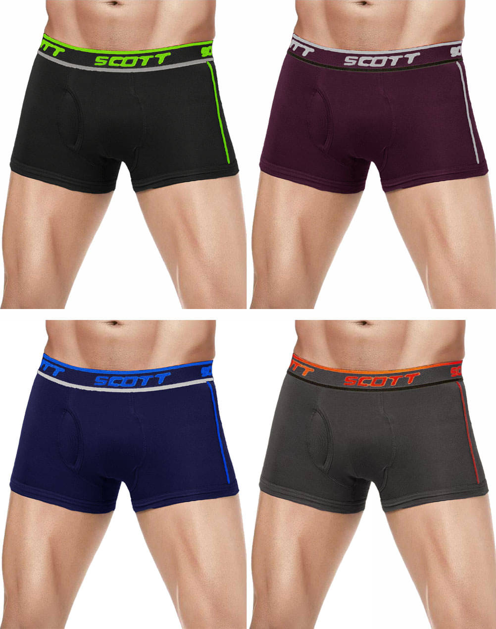 Dixcy Scott Pack of 4 Cotton Trunks For Men's ( Multicolor ) Dixcy Scott Pack of 4 Cotton Trunks For Men's ( Multicolor )