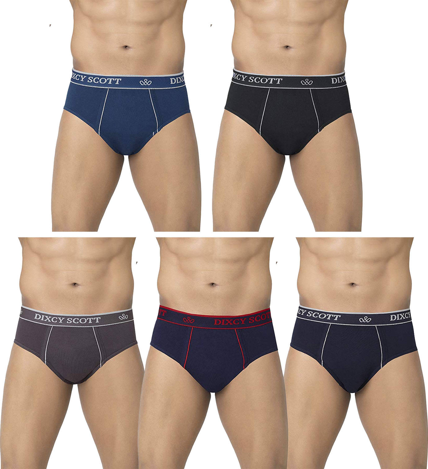     			Dixcy Scott Pack of 5 Cotton Briefs For Men's ( Multicolor )