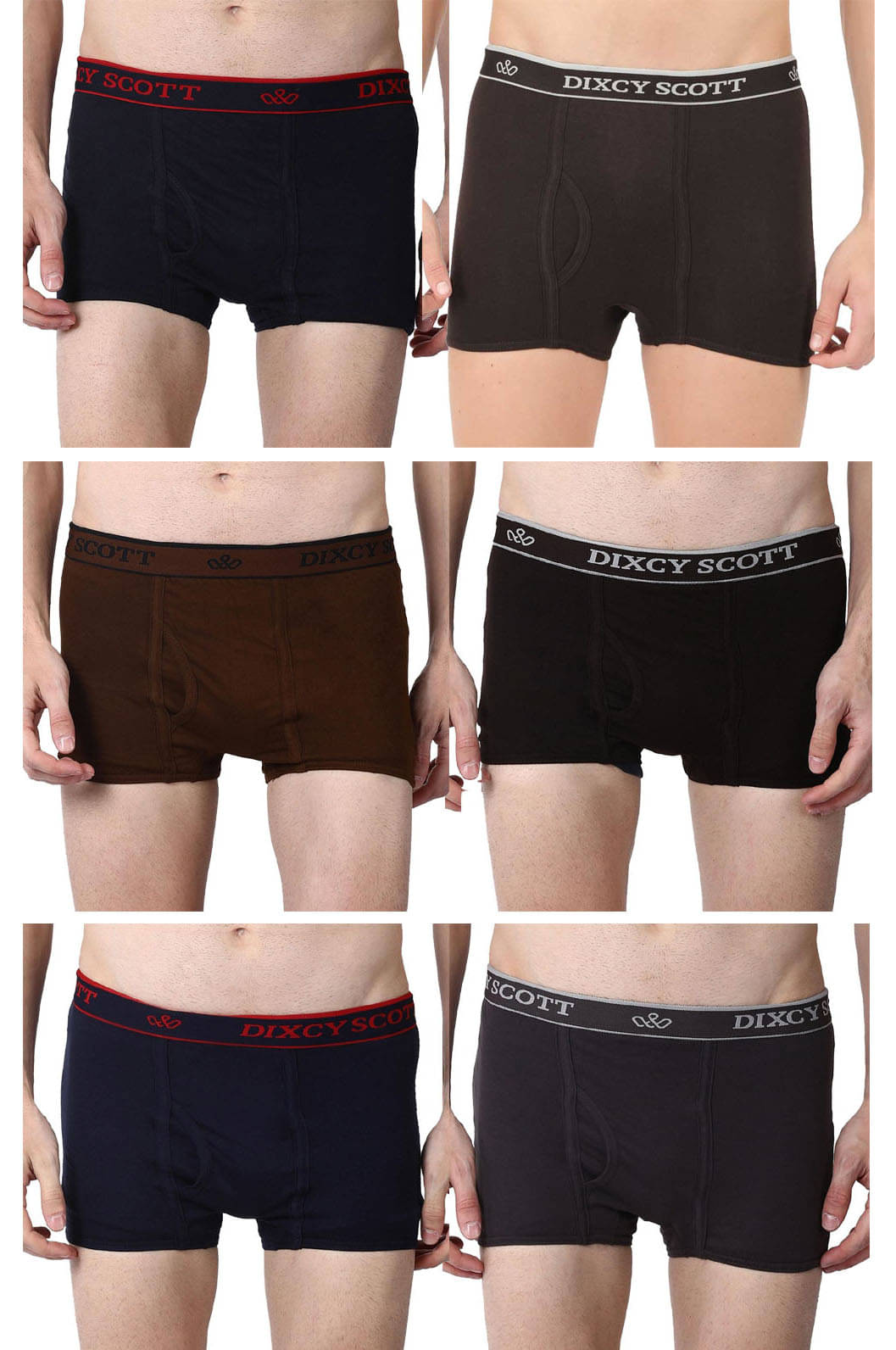     			Dixcy Scott Pack of 6 Cotton Trunks For Men's ( Multicolor )