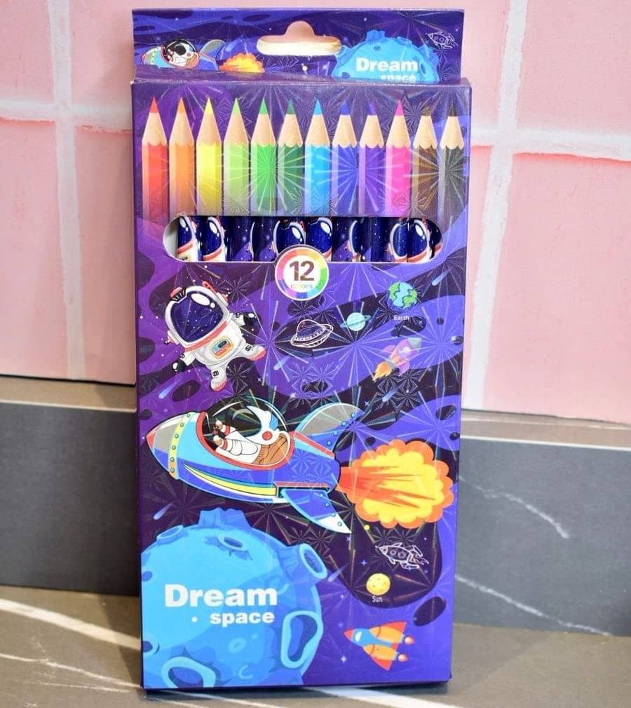     			Eclet 12-Count Colour Pencils Set for Kids, Colouring Pencils/Drawing Pencils, Colorful Stationary Pencils for Art Craft Work/Birthday Return Gift for Boys, Girls, Kids (Dream Space)