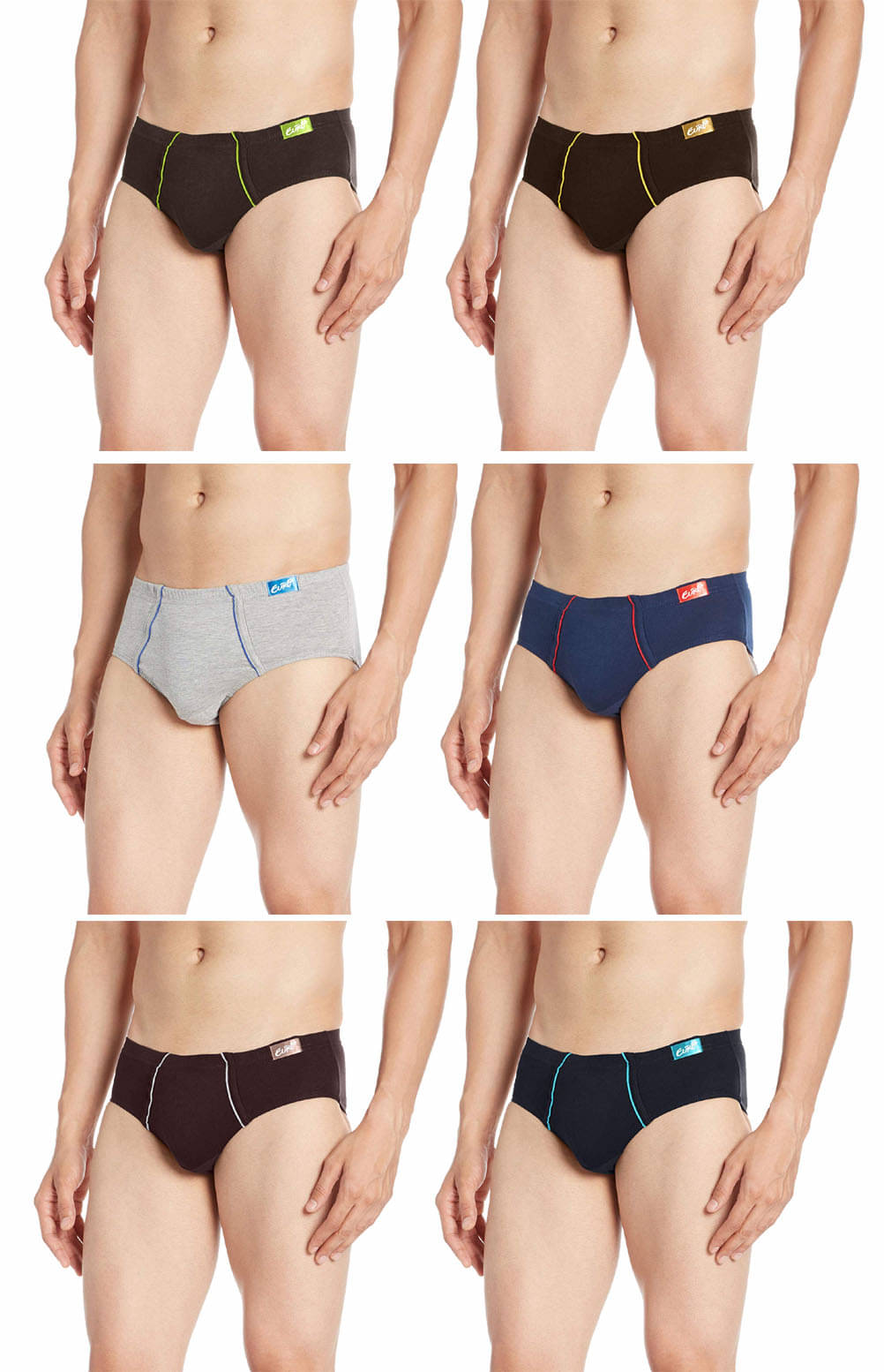 Euro Pack of 6 Cotton Briefs For Men's ( Multicolor ) Euro Pack of 6 Cotton Briefs For Men's ( Multicolor )