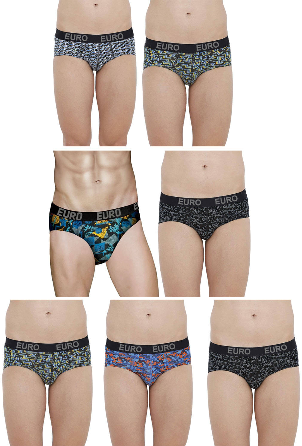Euro Pack of 7 Cotton Briefs For Men's ( Multicolor )     			Euro Pack of 7 Cotton Briefs For Men's ( Multicolor )