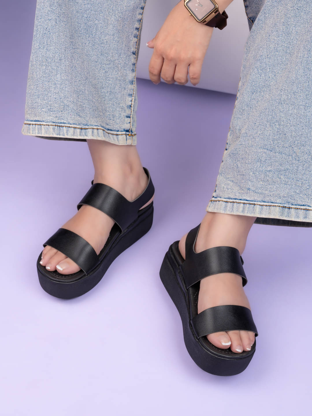     			Fentacia Black Women's Sandal Heels