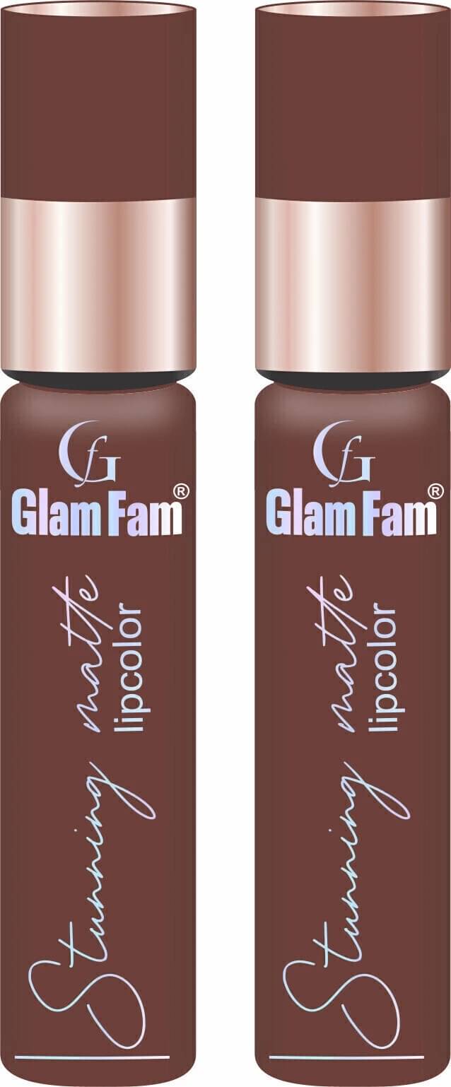     			GLAMFAM Brown Matte Smudge Free Liquid Lipstick ( Pack of 2 )