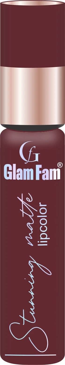     			GLAMFAM Maroon Matte Smudge Free Liquid Lipstick ( Pack of 1 )