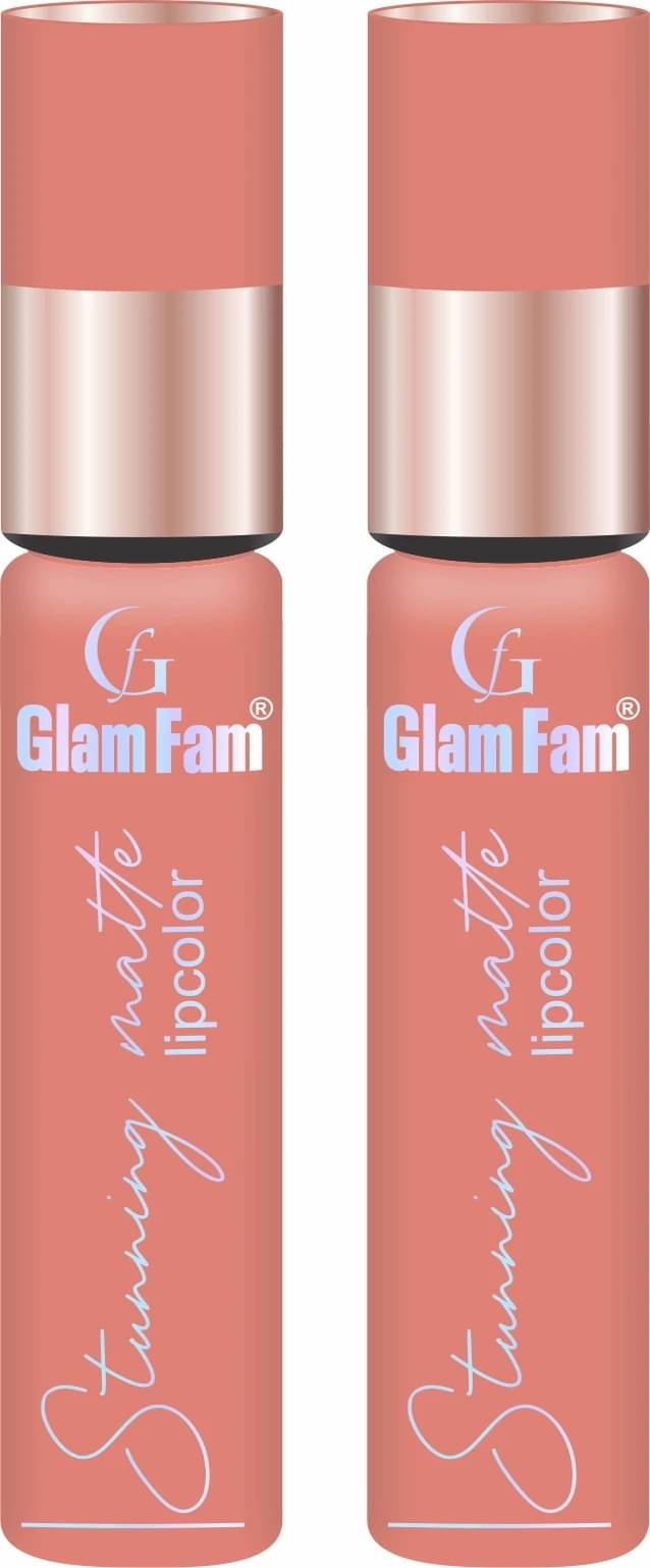     			GLAMFAM Peach Matte Smudge Free Liquid Lipstick ( Pack of 2 )