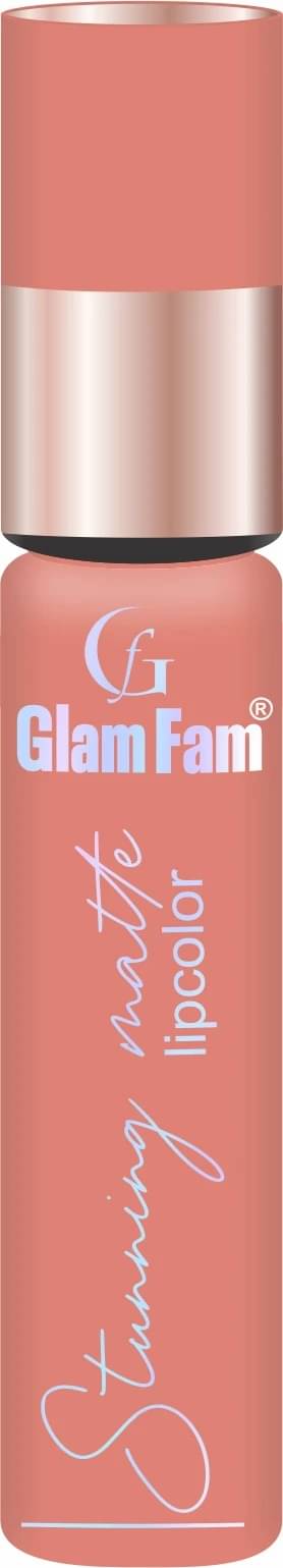     			GLAMFAM Peach Matte Smudge Free Liquid Lipstick ( Pack of 1 )