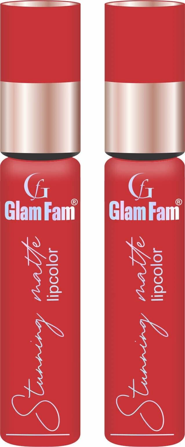     			GLAMFAM Red Matte Smudge Free Liquid Lipstick ( Pack of 2 )