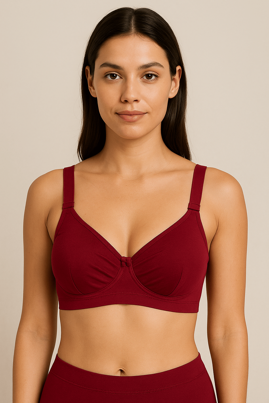 HERBLOURE Pack of 1 Cotton Blend Non Padded Everyday Bra For Women ( Maroon ) HERBLOURE Pack of 1 Cotton Blend Non Padded Everyday Bra For Women ( Maroon )