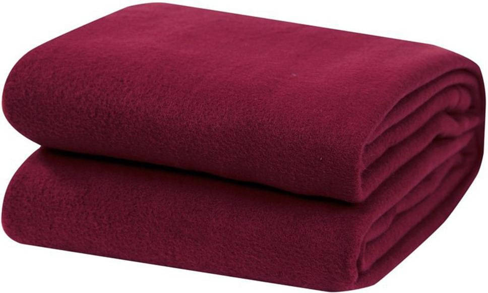     			KHUSHRIT Fleece Solid Single Bed Blanket ( 150 cm x 152 cm ) - Maroon ( Pack of 1 )
