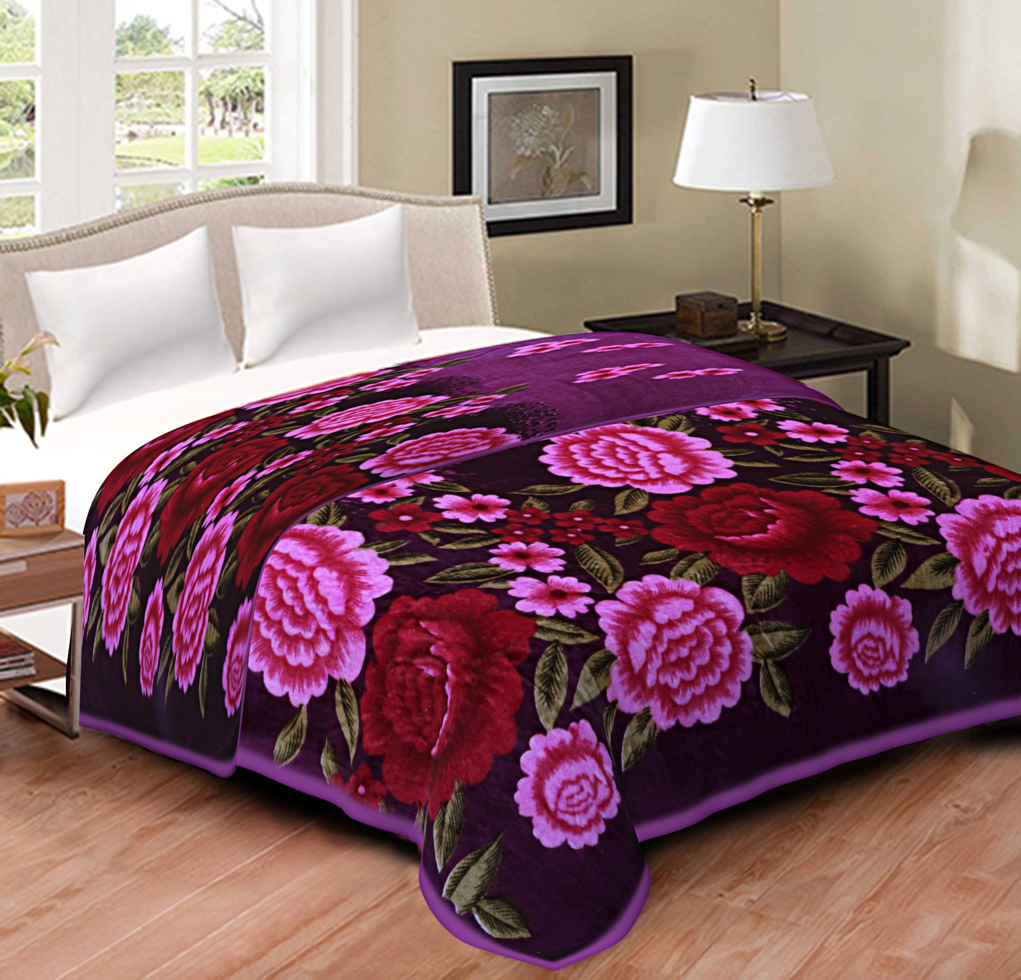     			KHUSHRIT Mink Solid Double Bed Blanket ( 210 cm x 240 cm ) - Multi ( Pack of 1 )