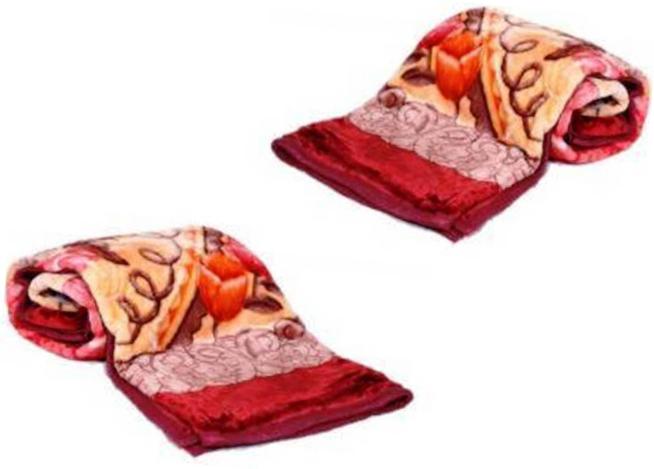     			KHUSHRIT Mink Solid Double Bed Blanket ( 240 cm x 220 cm ) - Multi ( Pack of 1 )