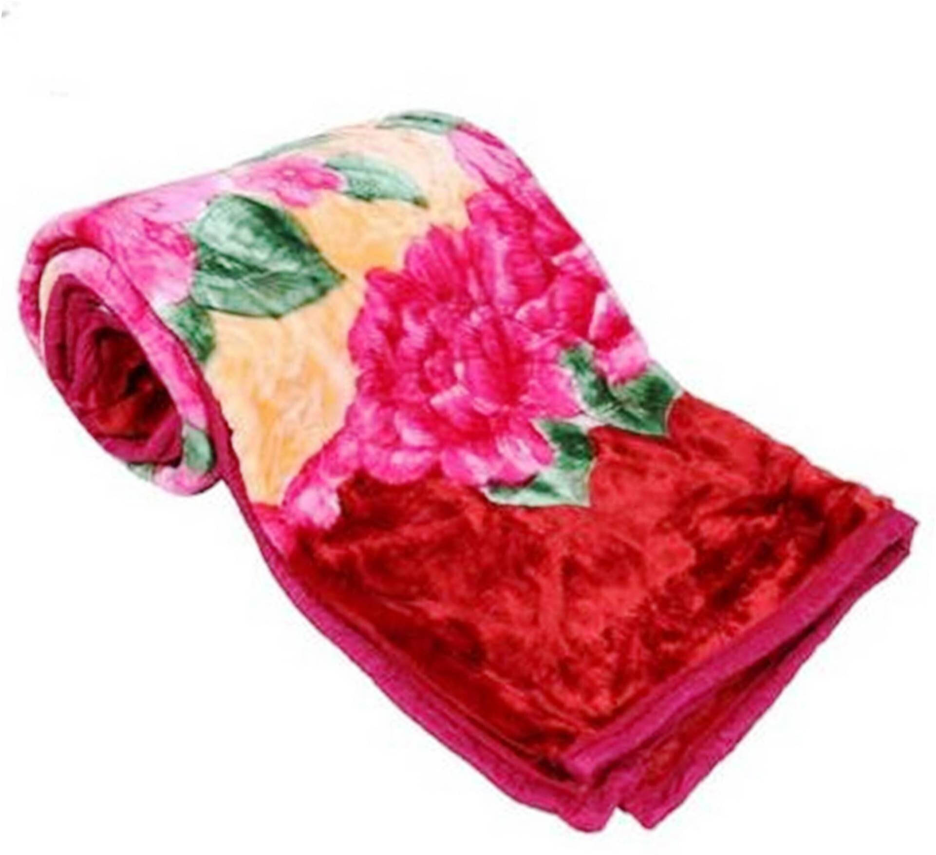     			KHUSHRIT Mink Solid Double Bed Blanket ( 240 cm x 220 cm ) - Multi ( Pack of 1 )