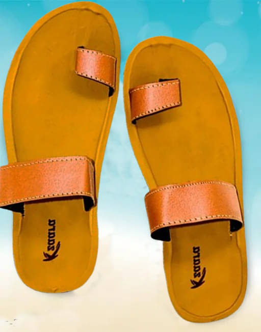     			Kzaara Tan Men's Slide Flip Flop