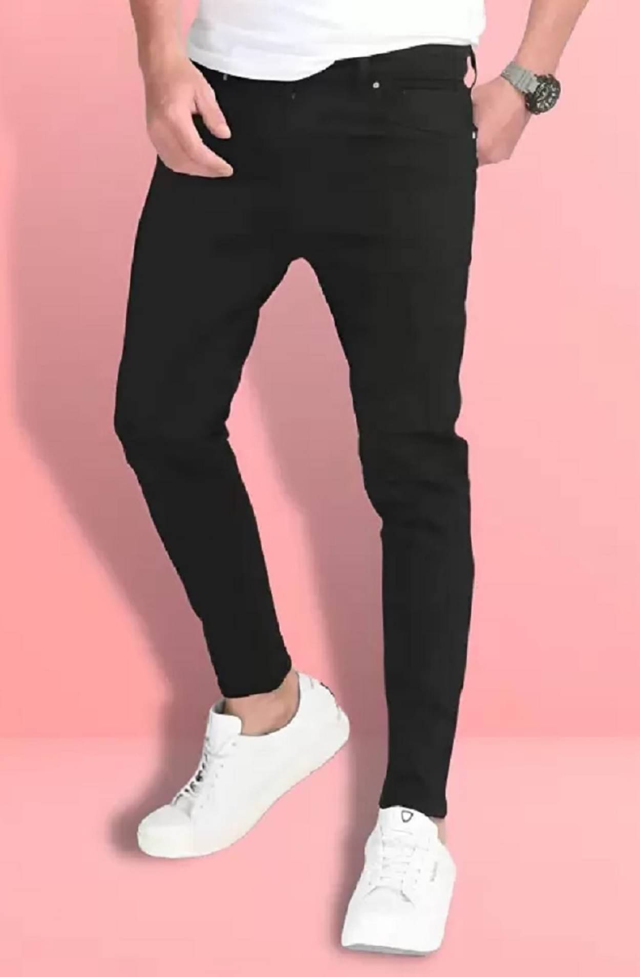 POKHINDA Skinny Fit Basic Men's Jeans - Black ( Pack of 1 )     			POKHINDA Skinny Fit Basic Men's Jeans - Black ( Pack of 1 )