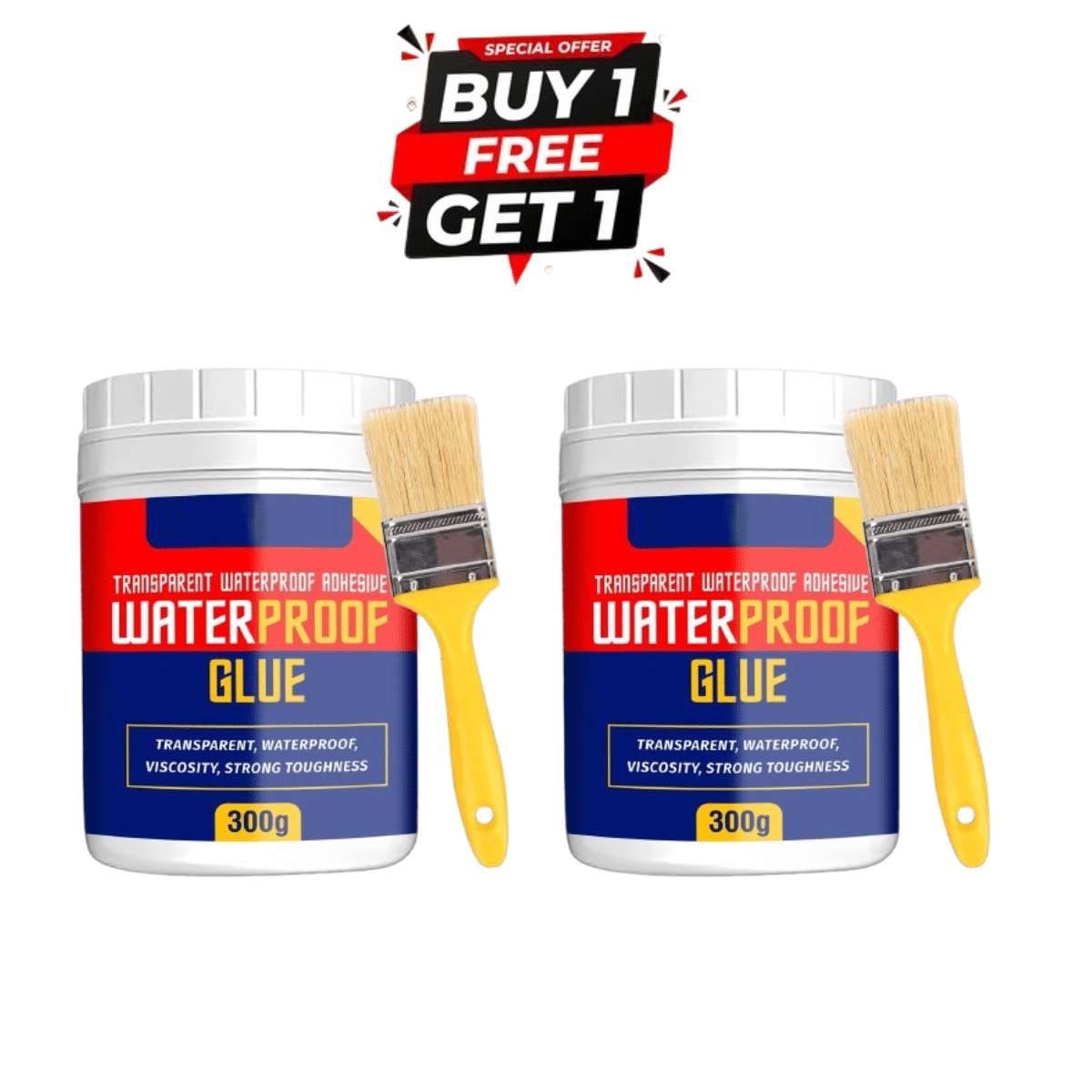     			(Pack 2) Crack Seal Glue 300gm with Brush, Transparent Waterproof Glue, Leakage Glue, Crack Filler Glue, Leakage Repair Glue, Waterproof Leakage Glue, Water Leakage Glue, Roof Leakage Glue, Roof Water Leakage Glue, Waterproof Sealant Glue