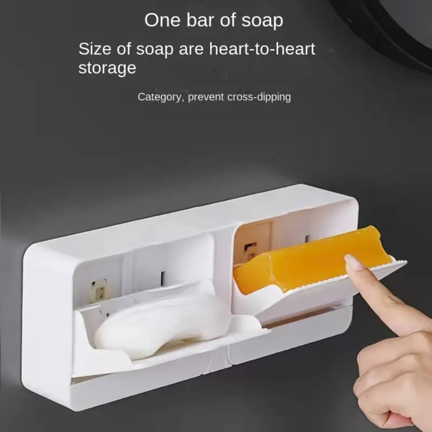     			Radhe Creation Soap Holder soap holder soap case soap dispenser No-Drilling Clamshell soap Box Wall-Mounted with Cover Double Grid-Asphalt Toilet Laundry soap New Box soap Box (1 Pack)