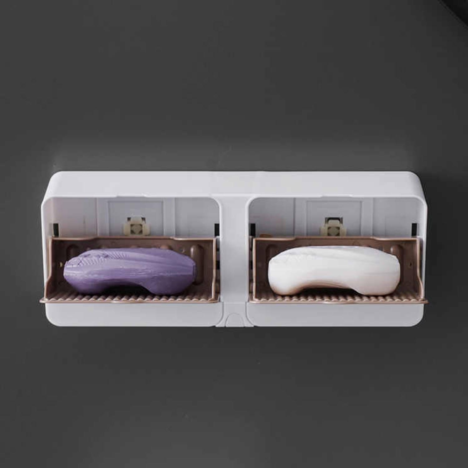     			Radhe Creation Wall Mounted Bathroom Storage Organizer with Sliding Cover, Toothbrush Holder, Cosmetic Shelf & Watch Hook – Waterproof, Space Saving Bathroom Shelf