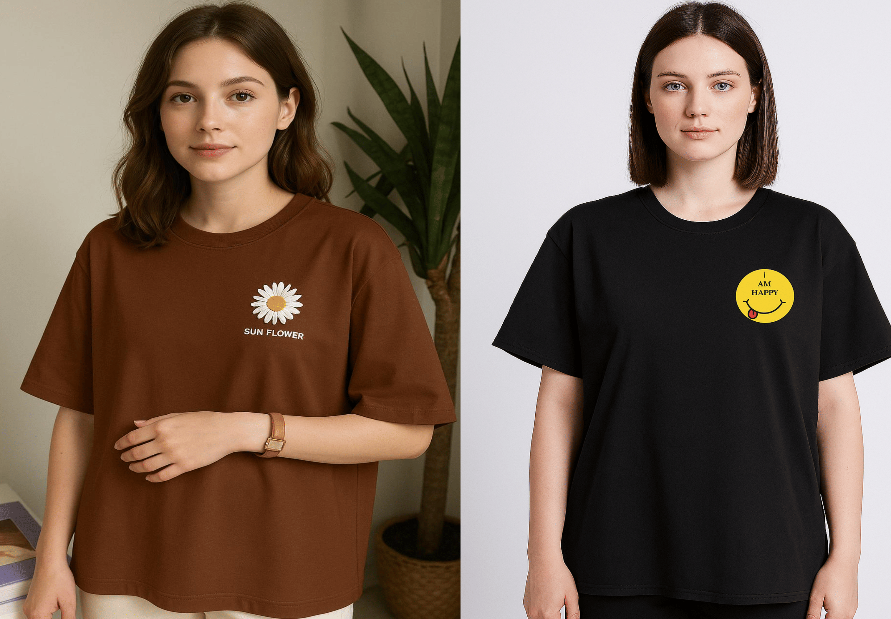 SF 33 Women Cotton Blend Printed Oversized Fit Round Neck T-Shirt ( Multicolor ) SF 33 Women Cotton Blend Printed Oversized Fit Round Neck T-Shirt ( Multicolor )