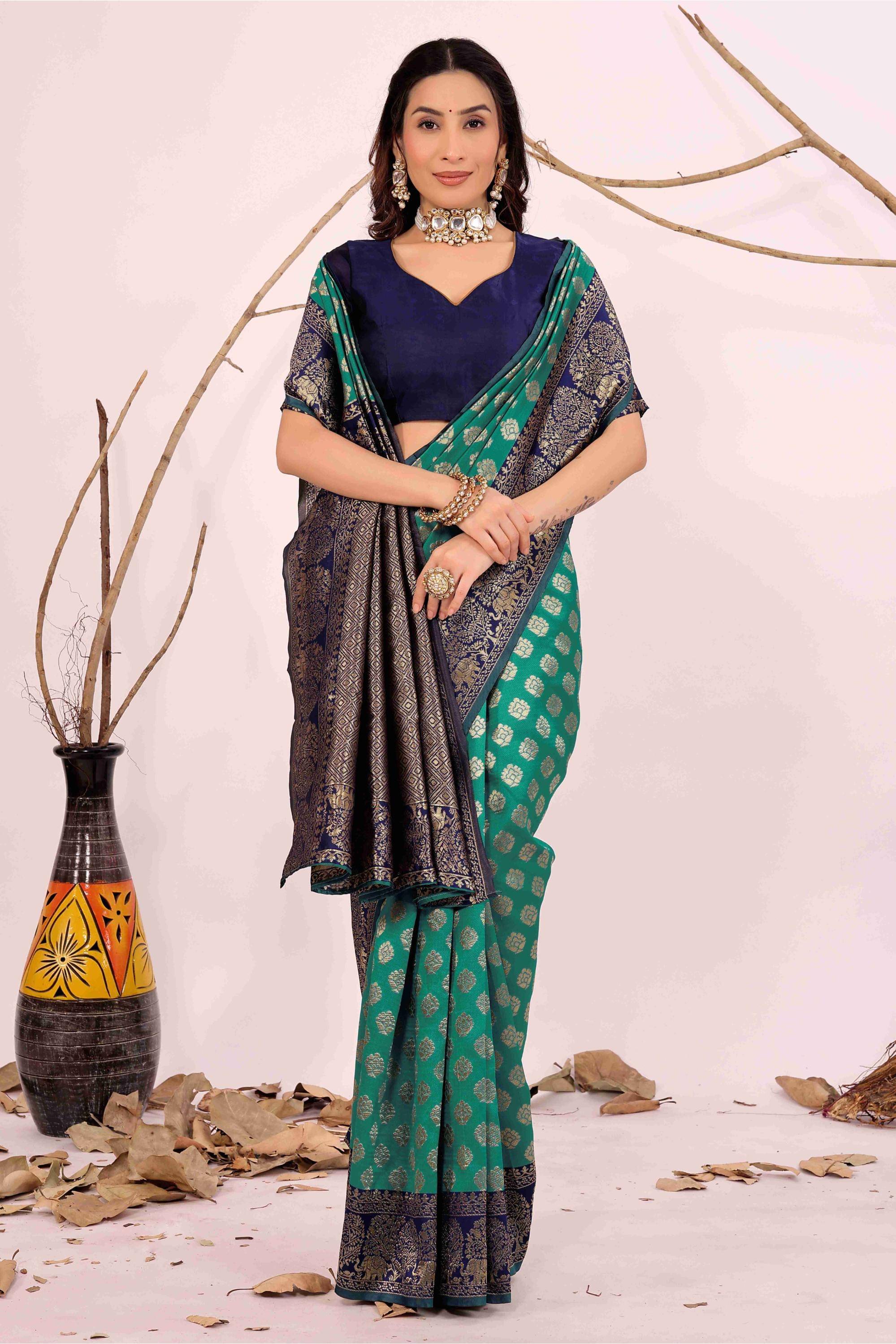     			Suali Art Silk Embellished Regular Saree With Unstitched Blouse Piece ( Grey )