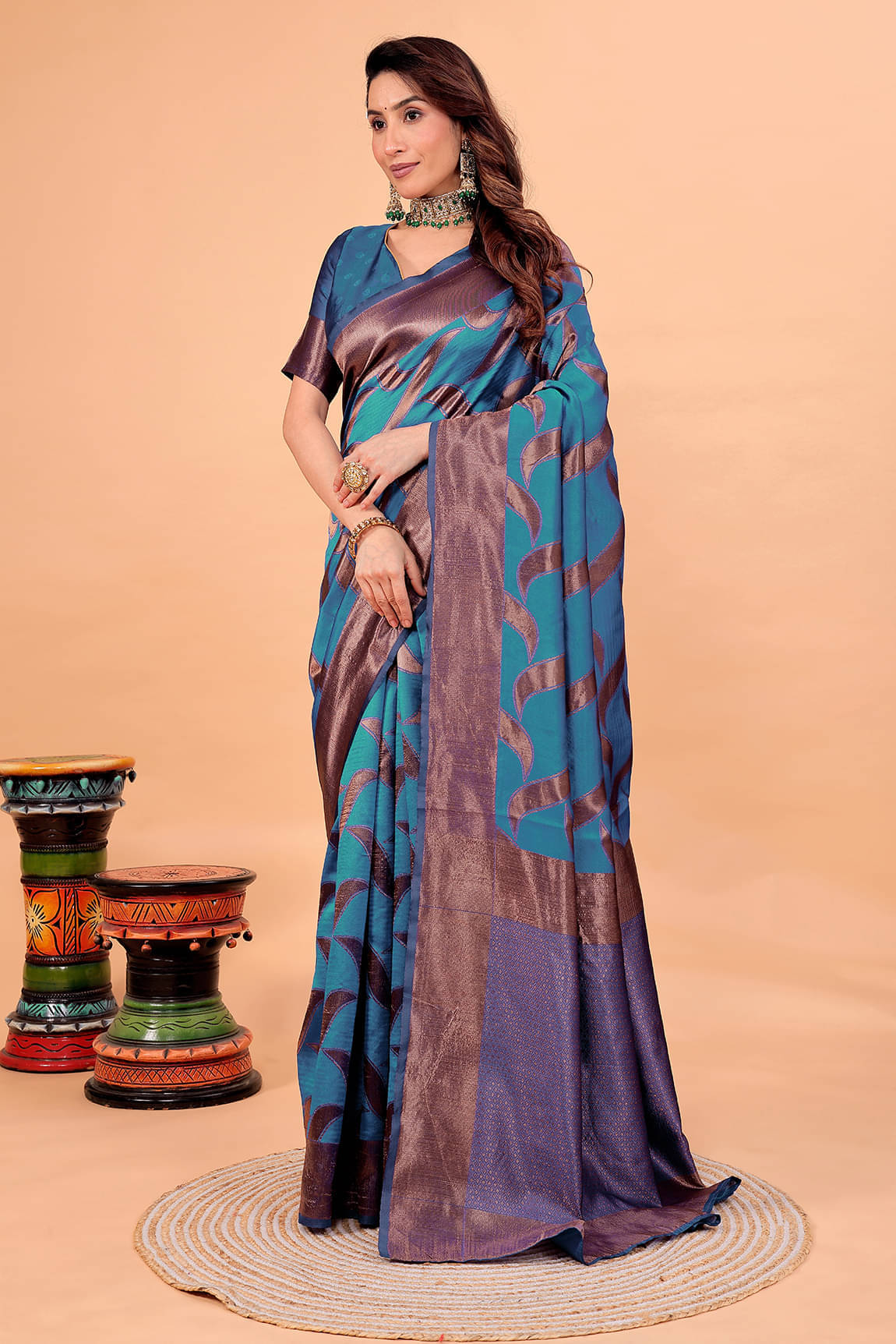     			Suntex Art Silk Woven Regular Saree With Unstitched Blouse Piece ( Multicolor 5 )