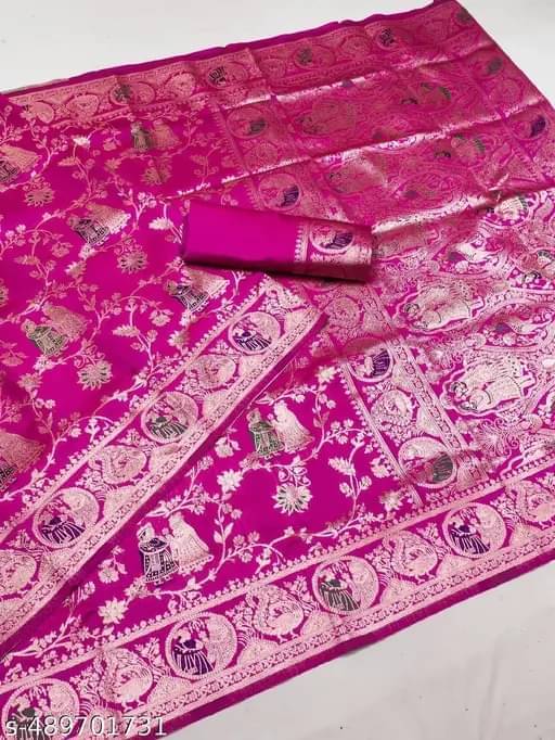     			Suntex Silk Woven Regular Saree With Unstitched Blouse Piece ( Rani )