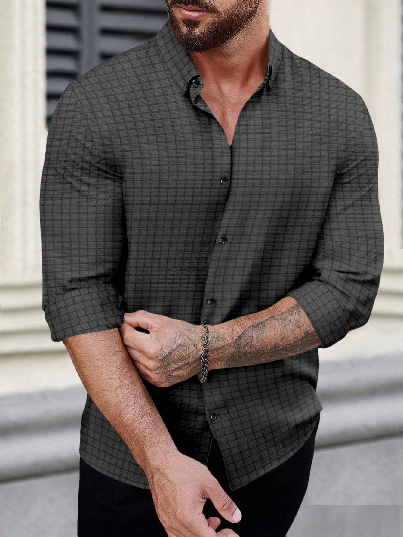 UPQUEDS Poly Cotton Regular Fit Self Design Full Sleeves Men's Casual Shirt - Black ( Pack of 1 ) UPQUEDS Poly Cotton Regular Fit Self Design Full Sleeves Men's Casual Shirt - Black ( Pack of 1 )