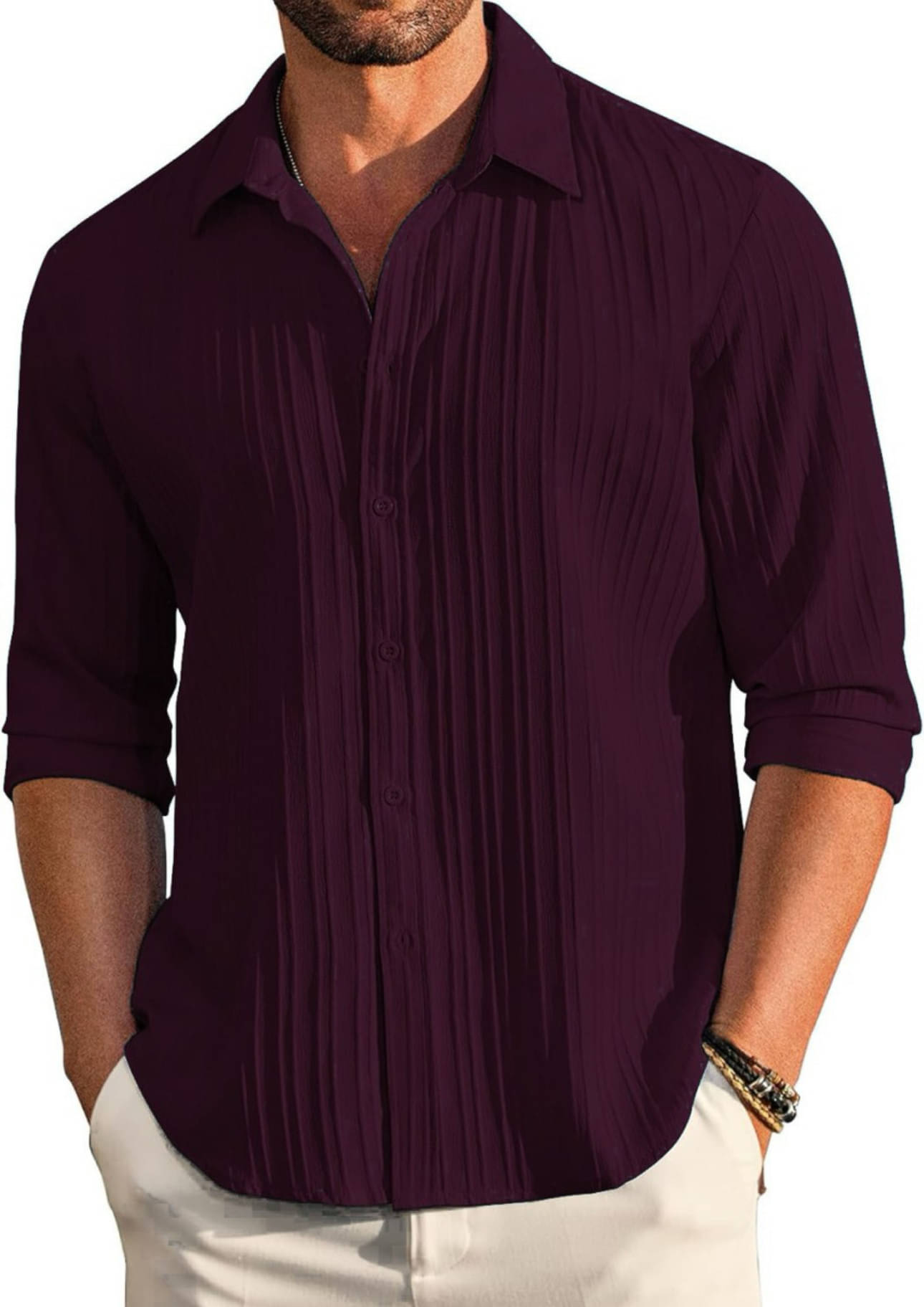 UPQUEDS Polyester Regular Fit Self Design Full Sleeves Men's Casual Shirt - Maroon ( Pack of 1 ) UPQUEDS Polyester Regular Fit Self Design Full Sleeves Men's Casual Shirt - Maroon ( Pack of 1 )