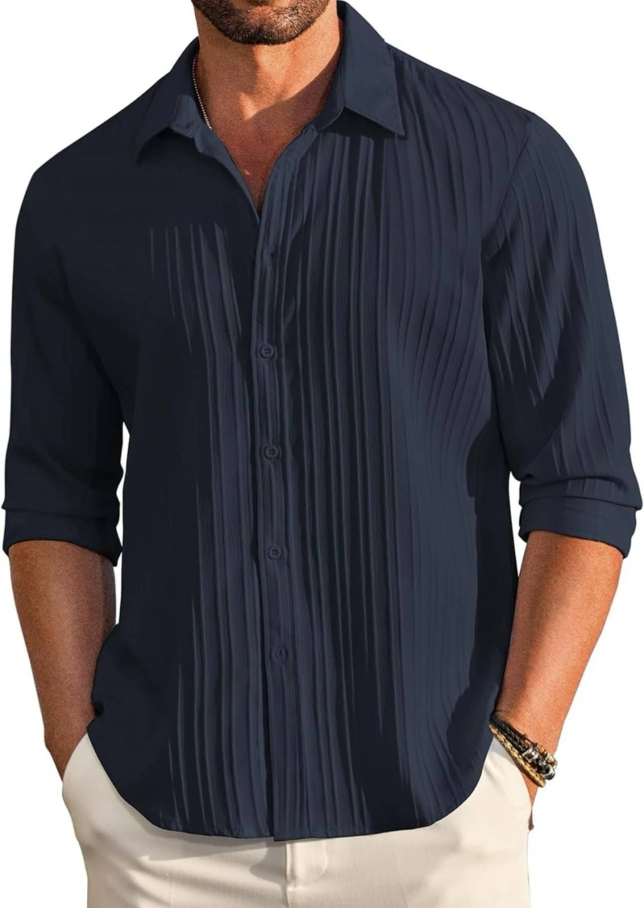 UPQUEDS Polyester Regular Fit Self Design Full Sleeves Men's Casual Shirt - Black ( Pack of 1 ) UPQUEDS Polyester Regular Fit Self Design Full Sleeves Men's Casual Shirt - Black ( Pack of 1 )