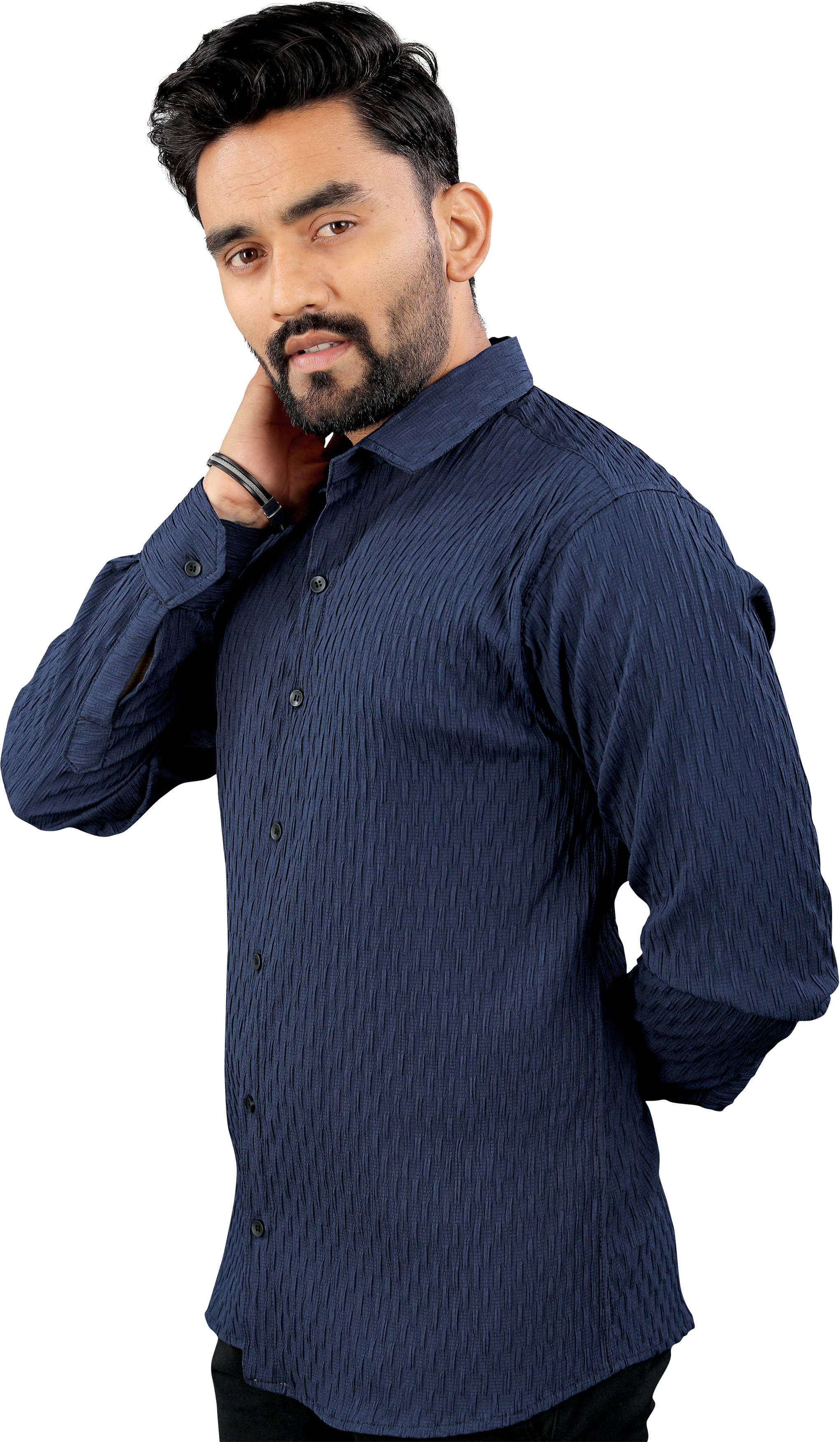 UPQUEDS Polyester Regular Fit Self Design Full Sleeves Men's Casual Shirt - Navy Blue ( Pack of 1 ) UPQUEDS Polyester Regular Fit Self Design Full Sleeves Men's Casual Shirt - Navy Blue ( Pack of 1 )