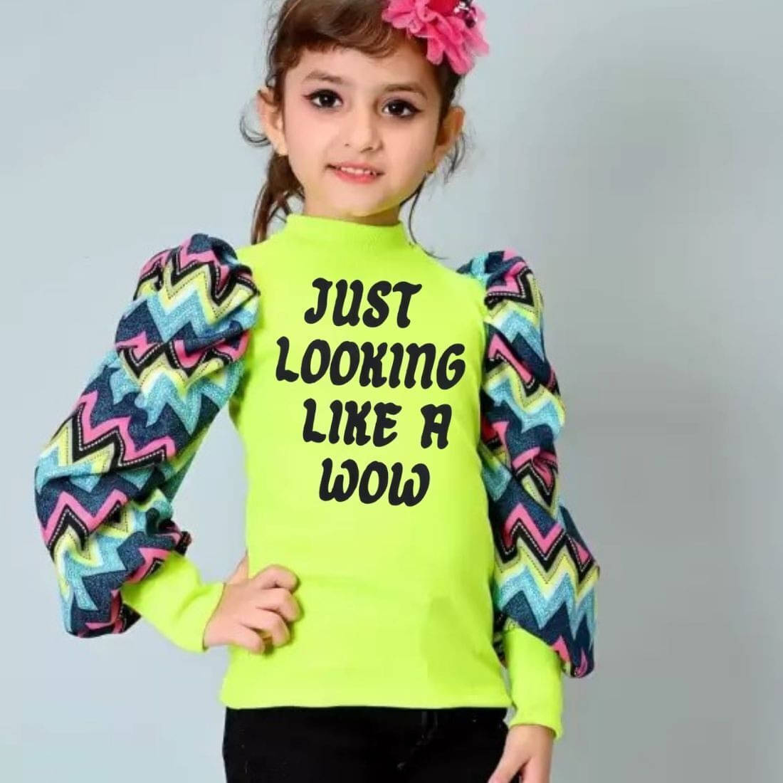     			Wahoo Pack of 1 Girls Cotton Blend Top ( Green )