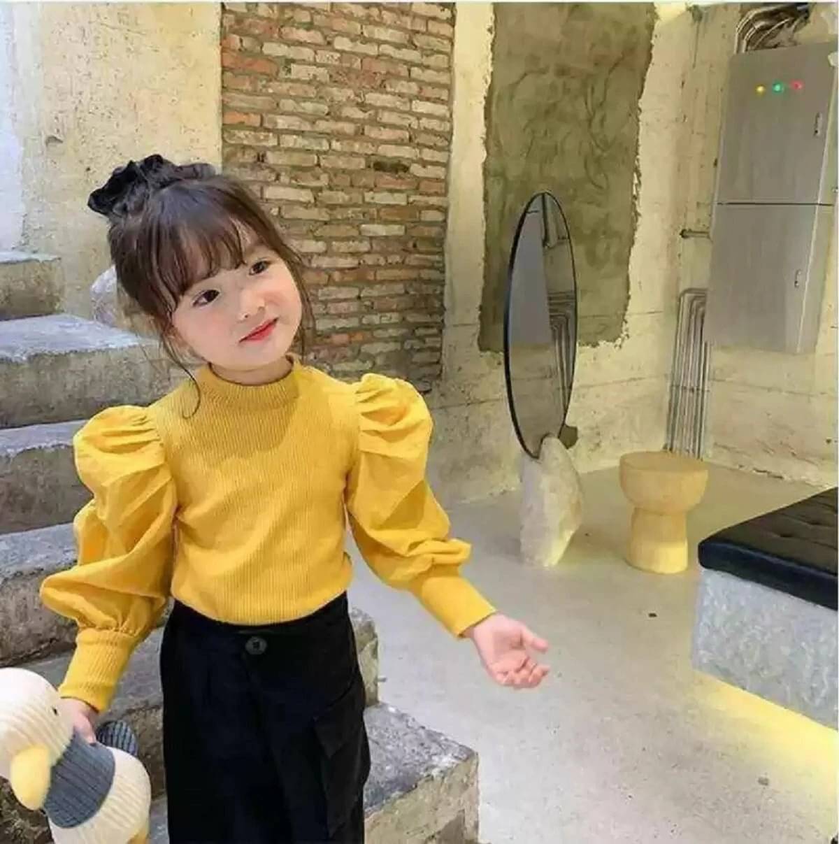     			Wahoo Pack of 1 Girls Cotton Blend Top ( Yellow )