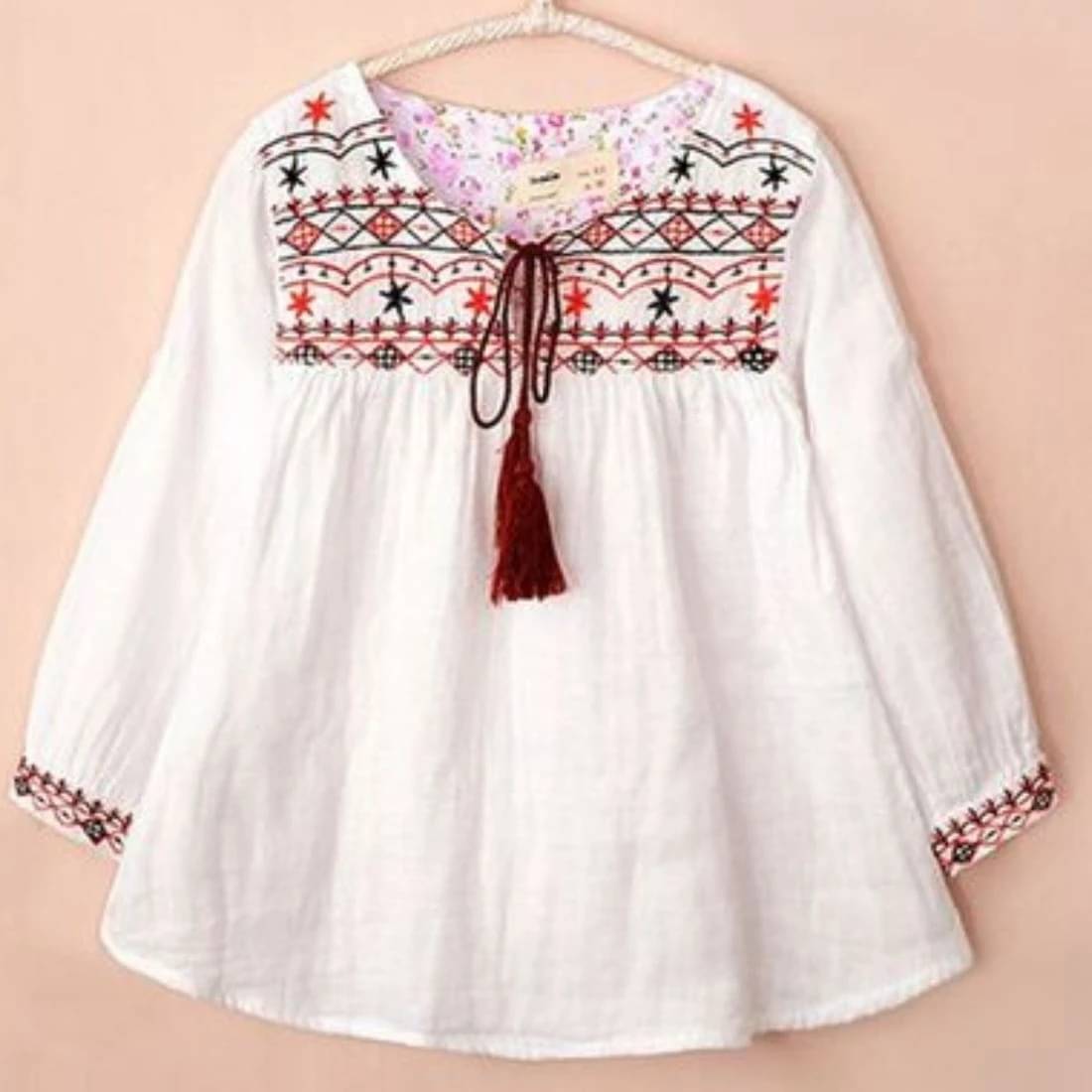     			Wahoo Pack of 1 Girls Rayon Top ( White )