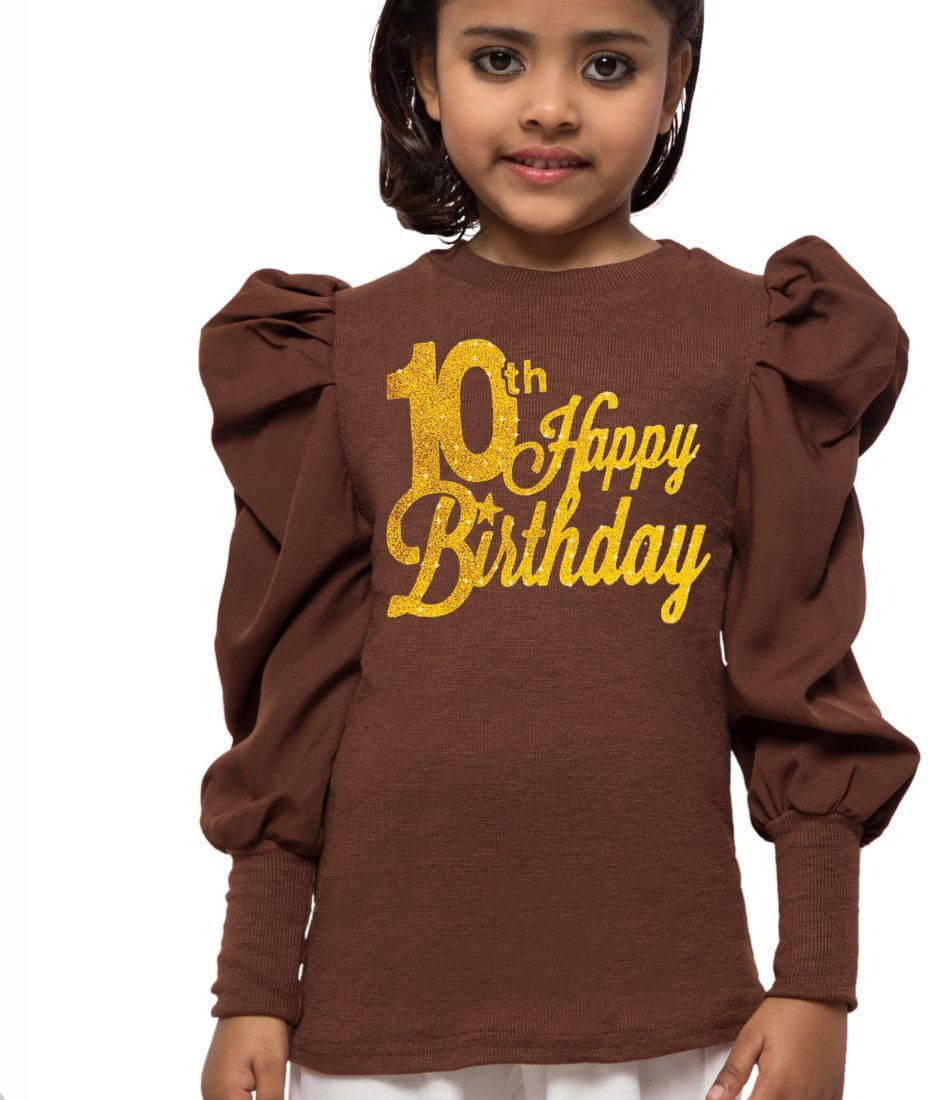    			Wahoo Pack of 1 Girls Cotton Blend Top ( Brown )