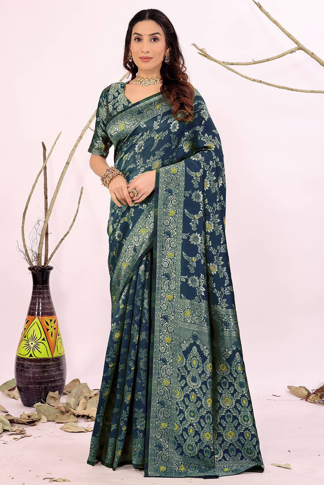 YUGAVEERAA Art Silk Solid Regular Saree With Unstitched Blouse Piece ( Multicolor 5 ) YUGAVEERAA Art Silk Solid Regular Saree With Unstitched Blouse Piece ( Multicolor 5 )