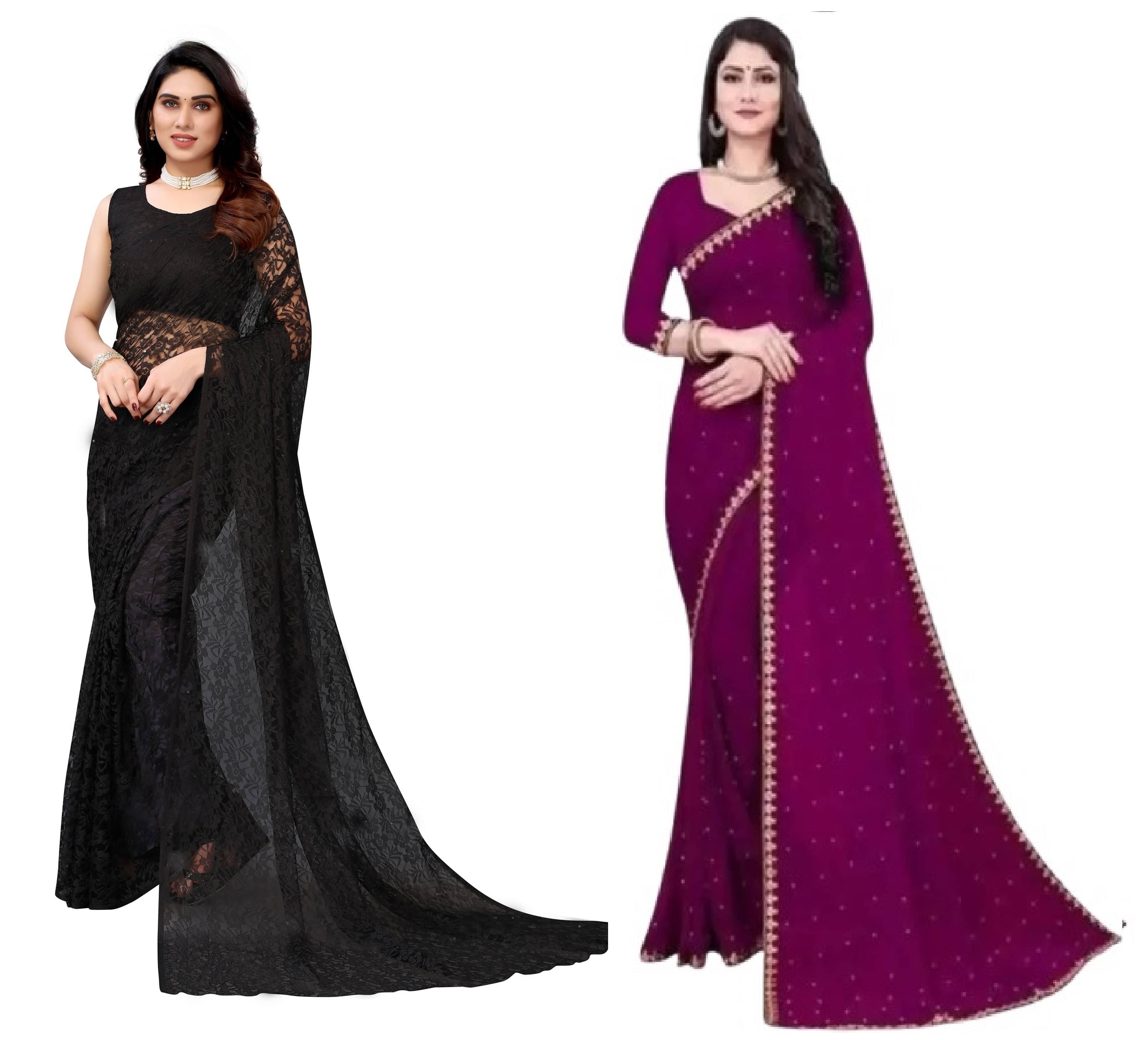 YUGAVEERAA Georgette Self Design Regular Saree With Unstitched Blouse Piece ( Wine ) YUGAVEERAA Georgette Self Design Regular Saree With Unstitched Blouse Piece ( Wine )